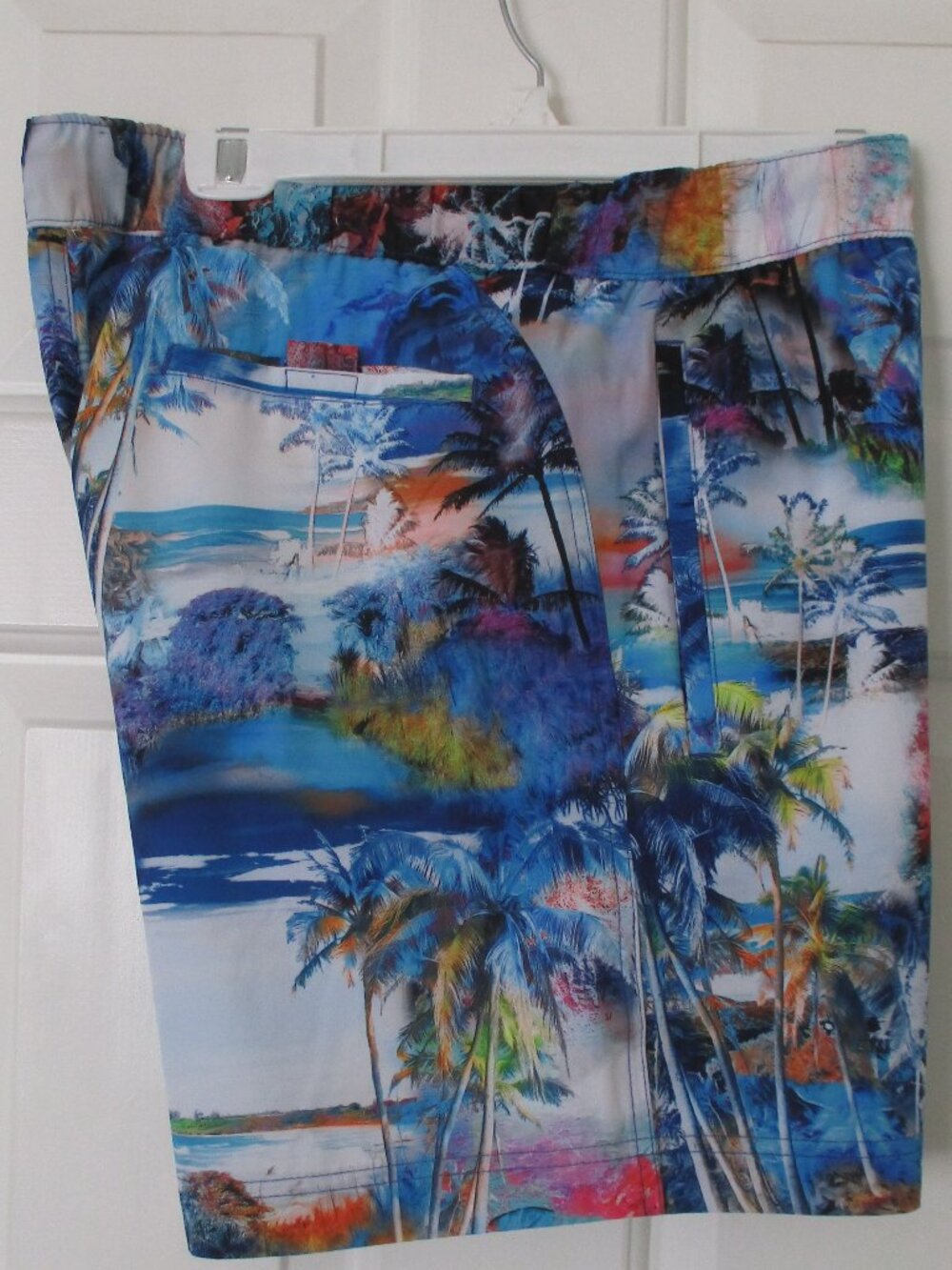 Robert Graham Mens Elastic & Drawstring Lined 3-Pocket Swim Trunk NWOT - XL